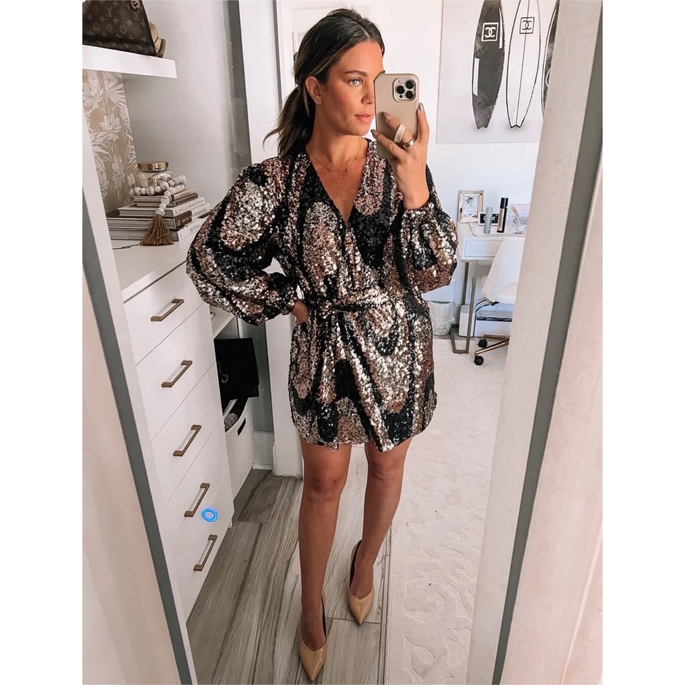 Buddy Love | Sequin Wrap Dress. - Picture 4 of 10
